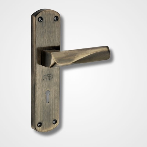 Mortice Handle A-005 – 8 Cast Iron Handle with Steel Plate – Stainless Steel Antique Finish