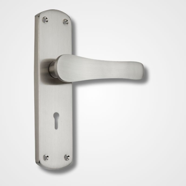 Mortice Handle A-006 – 8 Cast Iron Handle with Steel Plate – Stainless Steel Antique Finish