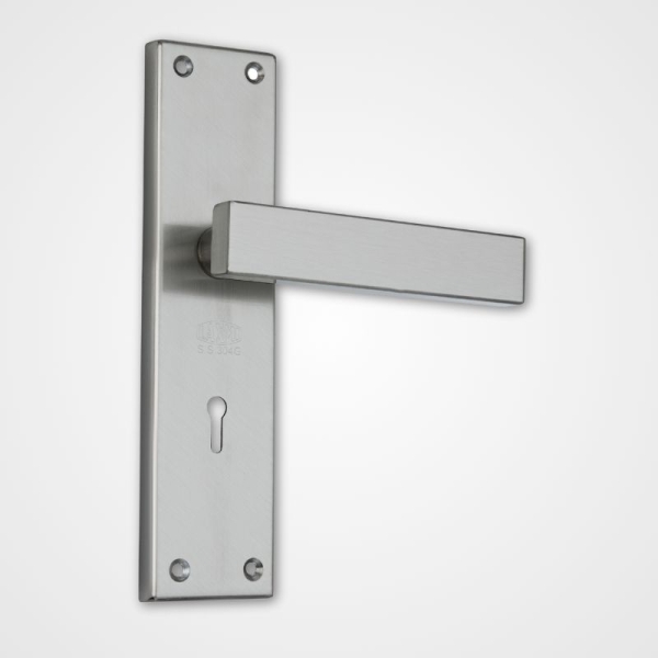 Mortice Handle A-SS-Square – 8 Stainless Steel Handle & Plate – Antique Stainless Steel Finish