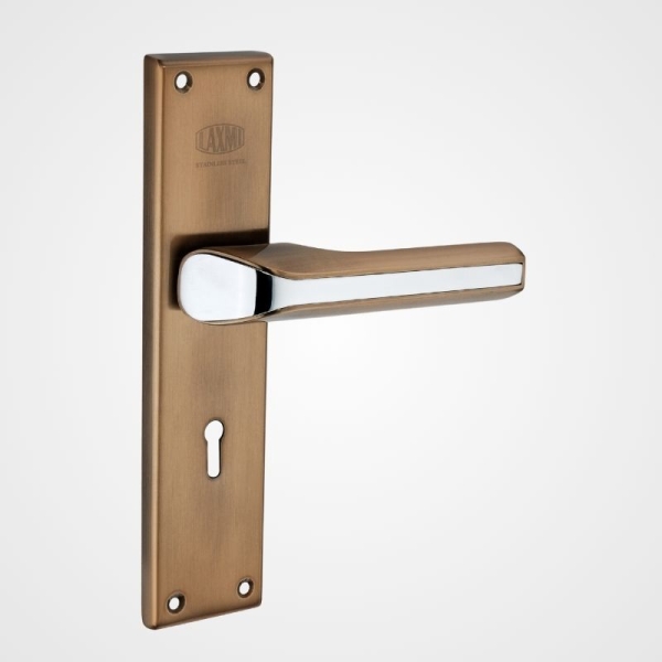 Mortice Handle T-4 – 8 Zinc Handle with Stainless Steel Plate – Finish S.S. Antique