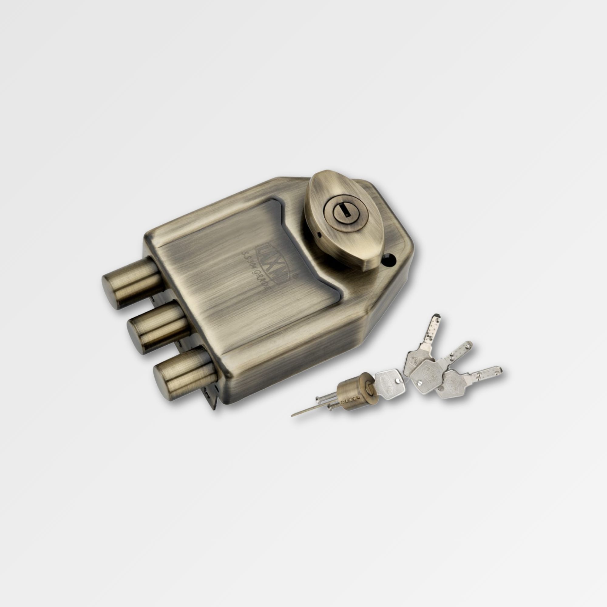 Tri Bolt Lock – 2CK – Brass Cylinder with Brass Ultrakeys – S.S ...