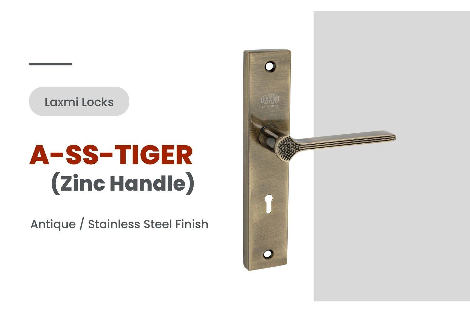 Mortice Handle A-SS-TIGER by Laxmi Locks